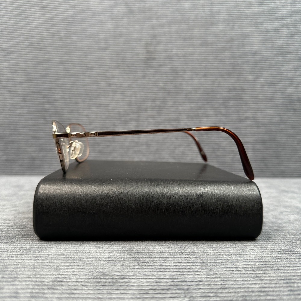 Stetson 230 Zyloware Gold Metal Rectangular Eyeglasses Frames 55-17-145 Y2k - Picture 3 of 15